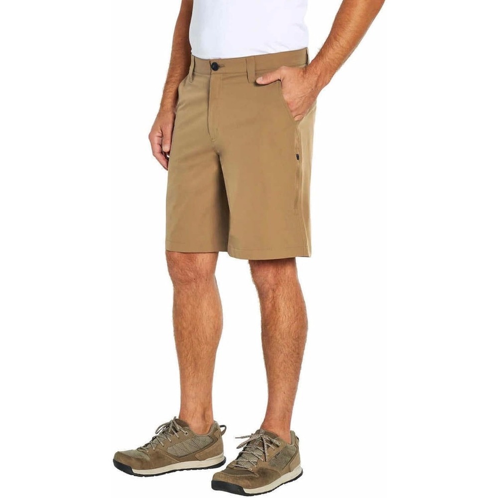 Orvis Mens Khaki Tan Performance Stretch Hiking Fishing Shorts Size 34 Regular